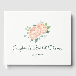 Peach Peony Brautparty Gästebuch