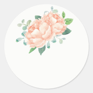 Peach Peony Gastgeschenk Hochzeit Stickers