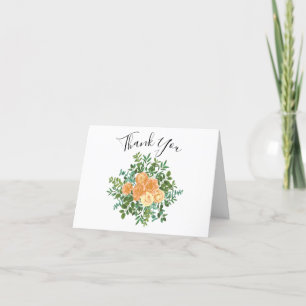 Peach Peony & Rose Floral Merci Cartes