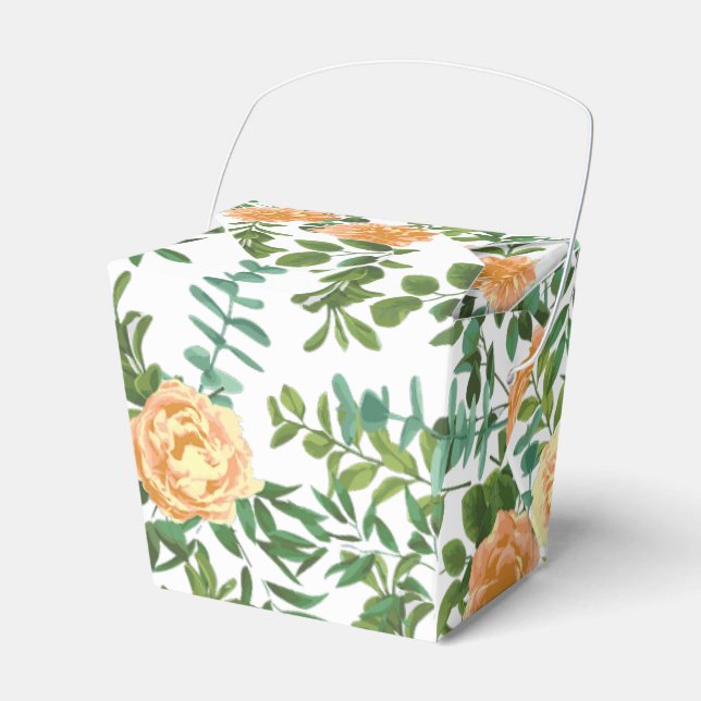 Peach Peony & Rose Floral Wedding Geschenkschachtel (Vorderseite)