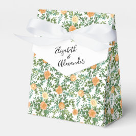 Peach Peony & Rose Floral Wedding Geschenkschachtel