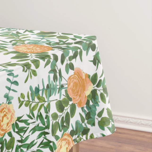 Peach Peony Rose Floral Wedding Tischdecke (Beispiel)