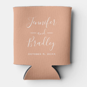 Peach Personalisiert Wedding Dosenkühler