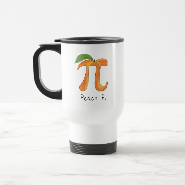 Peach Pi Cute Math Pi Day Café Voyage Mug (Gauche)