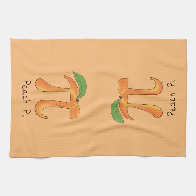 Peach Pi Cute Math Pi Day Pie Cuisine Serviette de (Horizontal)