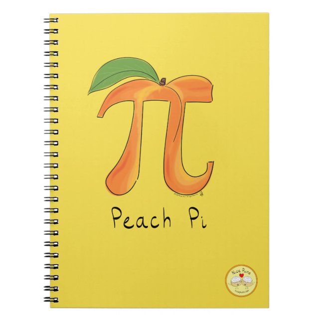 Peach Pi Niedlich Mathematik Pi Day Notebook Notizblock (Vorderseite)