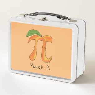 Peach Pi Niedlich Mathematik Pi Mittagsbox Metall Brotdose