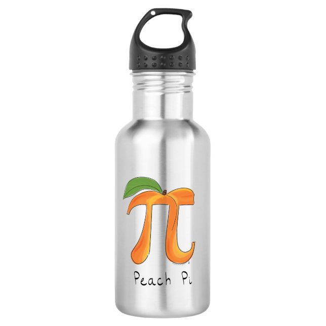 Peach Pi Symbol Math Lehrer Edelstahlflasche (Vorderseite)