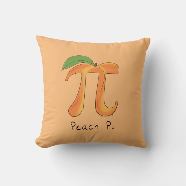 Peach Pi Symbol Math Lehrer Kissen (Vorderseite)