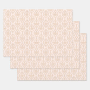 Peach Pineaple Damask Geschenkpapier Set