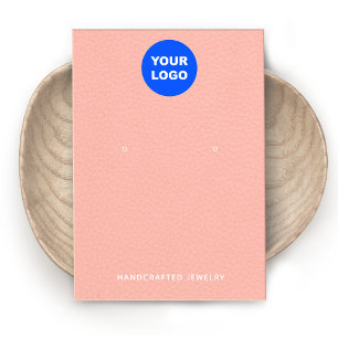 Peach Pink Add Logo Leaather Orange Display Visitenkarte
