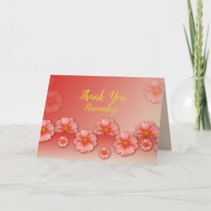 Peach & Pink Blume Vielen Dank für Ihre persönlich Karte
