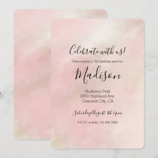 Peach Pink Blush Gefärbte Krawatte personalisiert Einladung