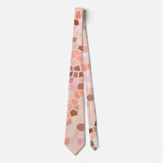 Peach Pink Brown Mosaik Krawatte