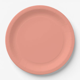 Peach Pink Chic Warm Solid Color Pappteller