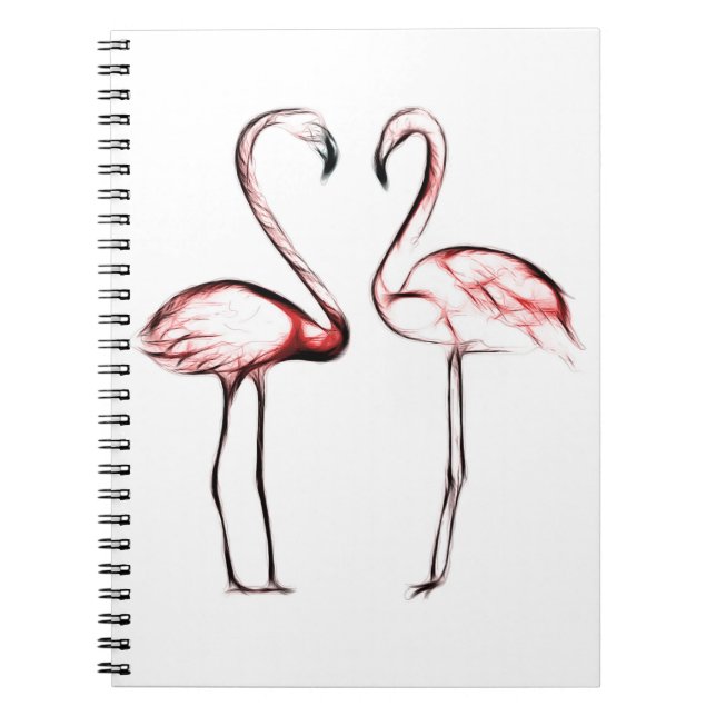 Peach Pink Flamingos Flamingos Tropical Notizblock (Vorderseite)