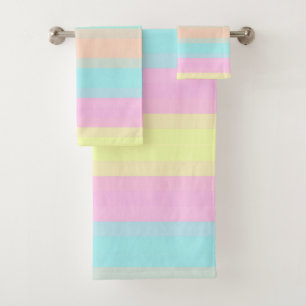 Peach Pink Green Purple Pastel Stripes Motif