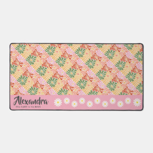 Peach Pink Groovy Abstrakt Schreibtischunterlage