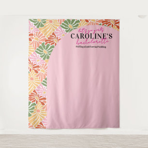 Peach Pink Groovy Abstrakt Wandteppich