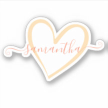 Peach Pink Kalligraphie Kalligraphischer Name Herz