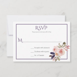 Peach Pink Lavender Purple Fleurs sauvages RSVP