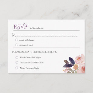 Peach Pink Lavender Watercolor Mariage RSVP