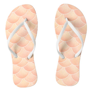 Peach Pink Mermaid Flip Flops