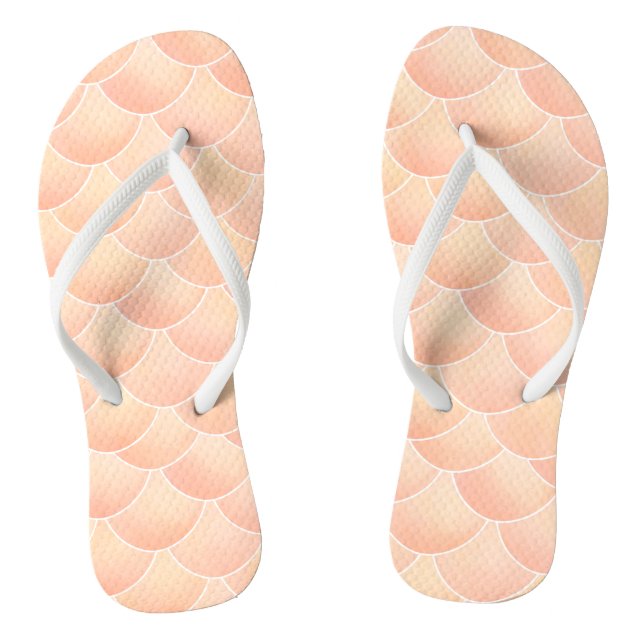 Peach Pink Mermaid Flip Flops (Fußbett)