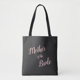 Peach Pink Moderne Script Mutter der Braut Tasche