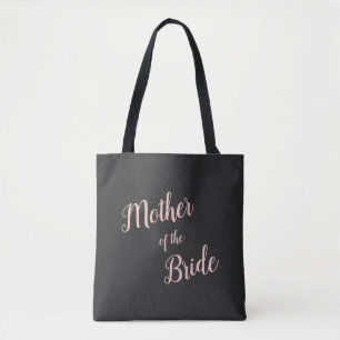 Peach Pink Moderne Script Mutter der Braut Tasche