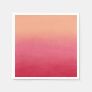 Peach Pink Ombre Abstrakt Art Malerei Serviette