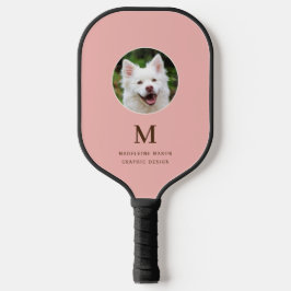 Peach Pink Pet Foto Personalisiert Pickleball Schläger