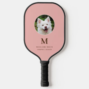 Peach Pink Pet Foto Personalisiert Pickleball Schläger