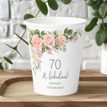 Peach Pink Rose Floral 70. Geburtstag
