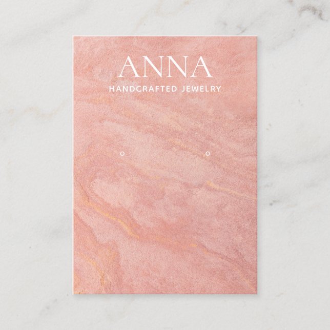 Peach Pink Stone Earring Display Visitenkarte (Vorderseite)