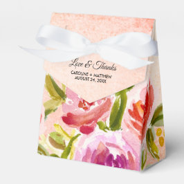 Peach Pink Watercolor Blumenzehen Geschenkschachtel