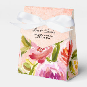 Peach Pink Watercolor Blumenzehen Geschenkschachtel