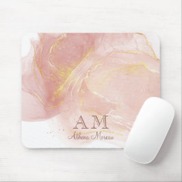 Peach Pink Watercolor Tinte individuell einstellba Mousepad