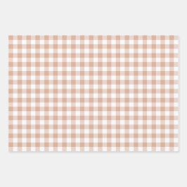 Peach Plaid Gingham Retro Color Geschenkpapier Set