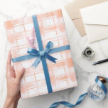 Peach Plaid Stripes Birthday Geschenkpapier<br><div class="desc">Peach Plaid Stripes Birthday</div>