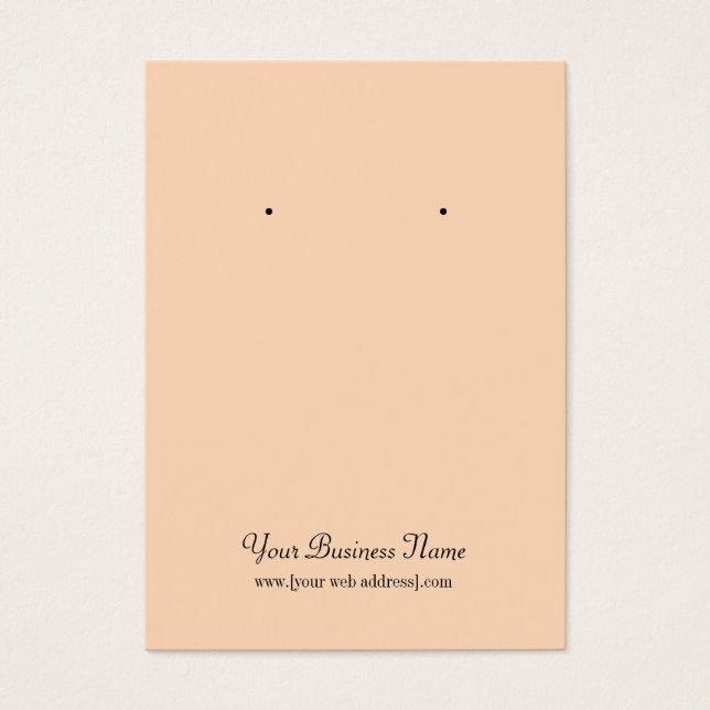 Peach Plain Simple Custom Earring Card (Devant)