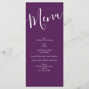 Peach Plum Purple Peony Rose Menu Mariage