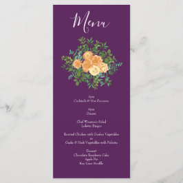 Peach Plum Purple Peony Rose Menu Mariage