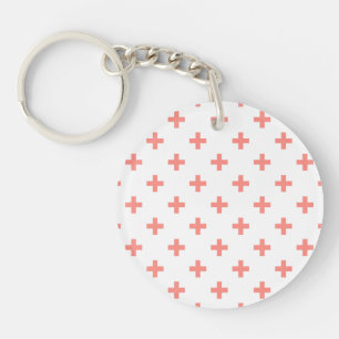Peach polka croise sur blanc