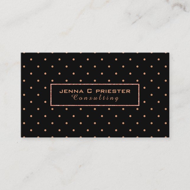 Peach Polka Dots Muster Visitenkarte (Vorderseite)
