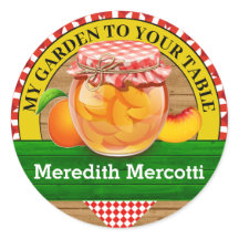 Peach Preserve Classic Round Aufkleber