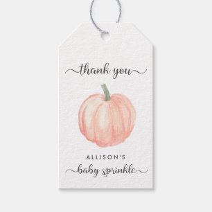Peach Pumpkin Baby Sprinkle Vielen Dank Geschenkanhänger