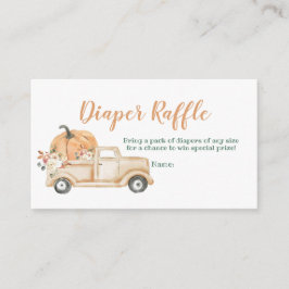Peach Pumpkin Rustic Truck Diaper Raffle Begleitkarte