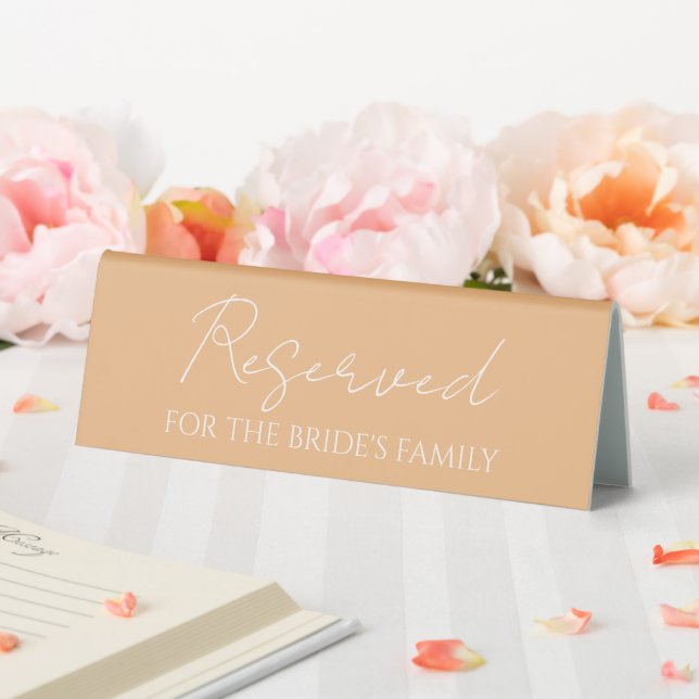 Peach reserviert für Brautverheiratung Tischaufsteller (In Situ (Hochzeit))