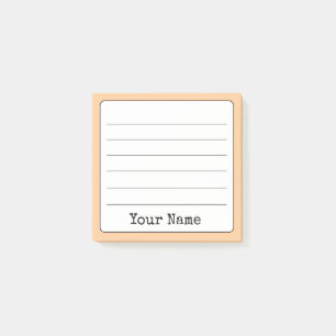 Peach Retro Fügen Sie Ihren Namen in den Bereich Post-it Klebezettel